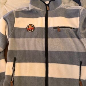 Striped Gray and White Women's Jacket